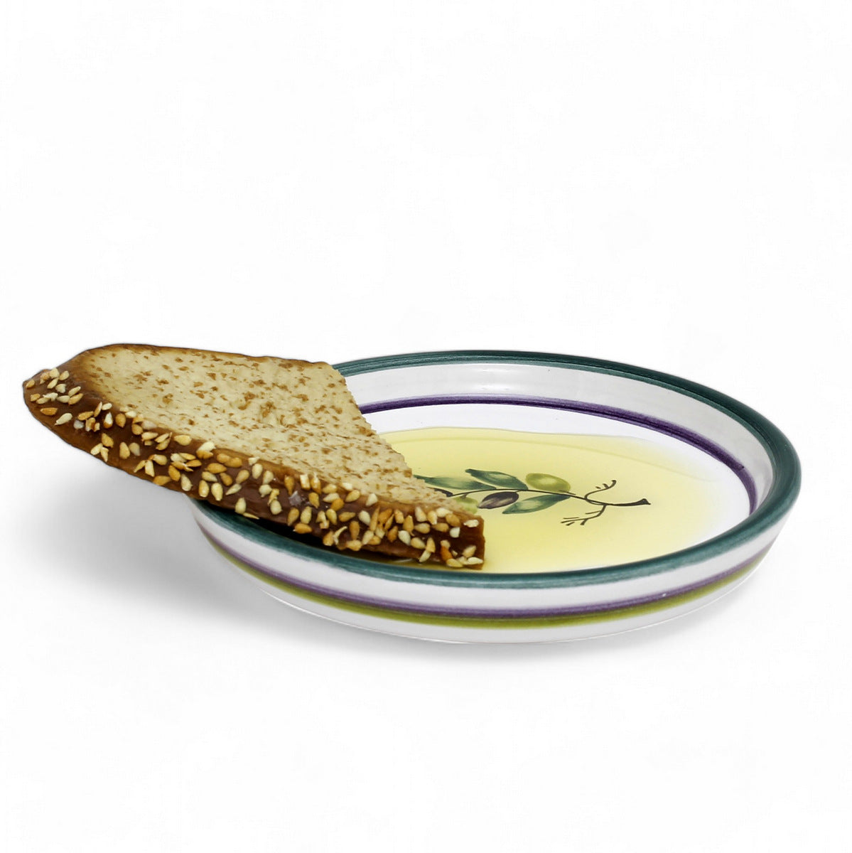 GIFT BOX: With Deruta Olive Oil Dispenser + Saucer/Dipping Bowl + EVOO bottle - OLIVE design