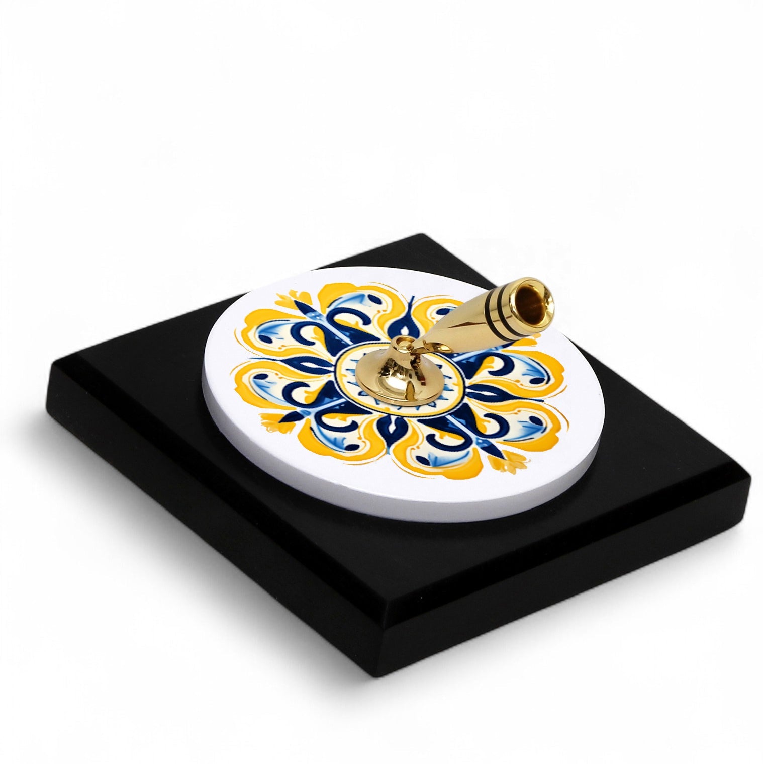 SUBLIMART: Traditional Italian-Inspired Wood/Ceramic Pen Holder with pen (Design 01)