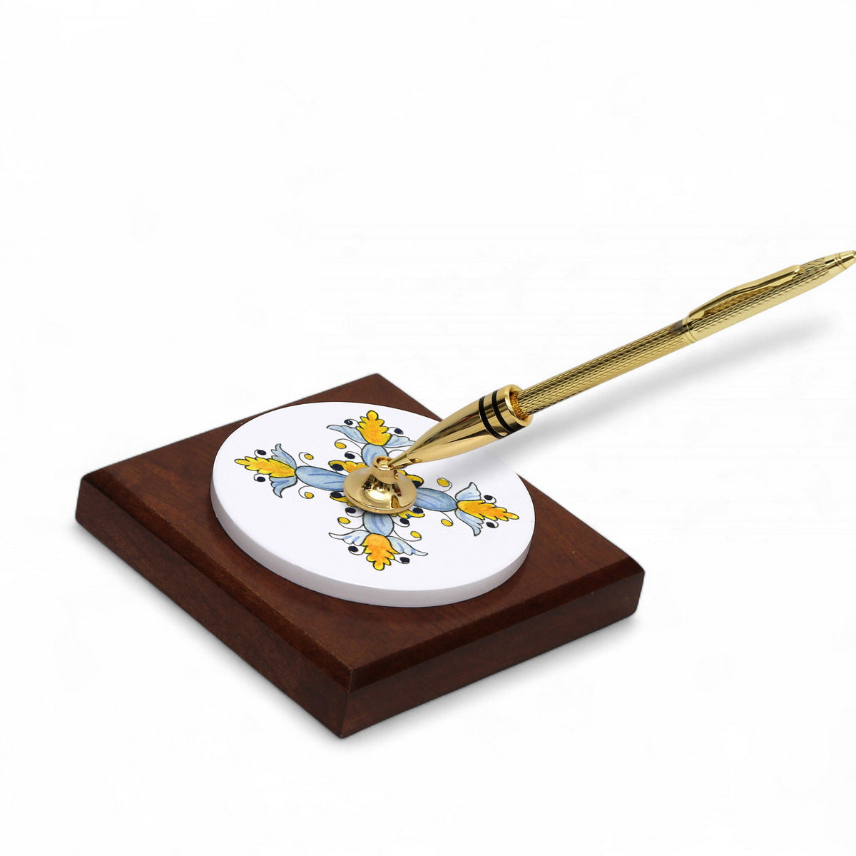 SUBLIMART: Traditional Italian-Inspired Wood/Ceramic Pen Holder with pen (Design 06)