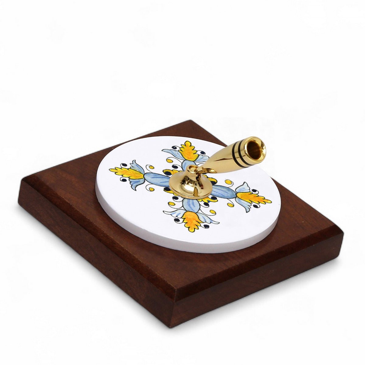 SUBLIMART: Traditional Italian-Inspired Wood/Ceramic Pen Holder with pen (Design 06)