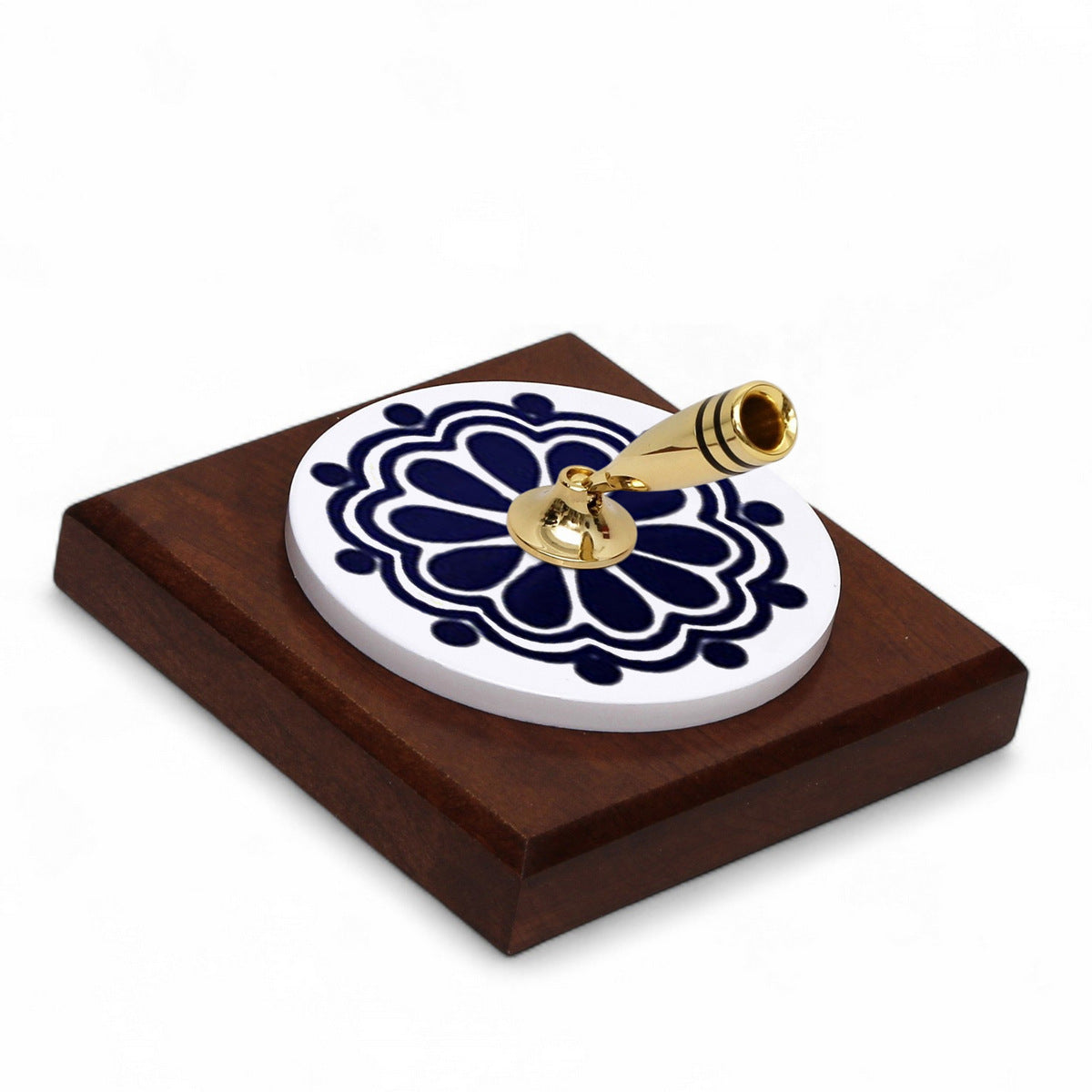 SUBLIMART: Traditional Italian-Inspired Wood/Ceramic Pen Holder with pen (Design 07)