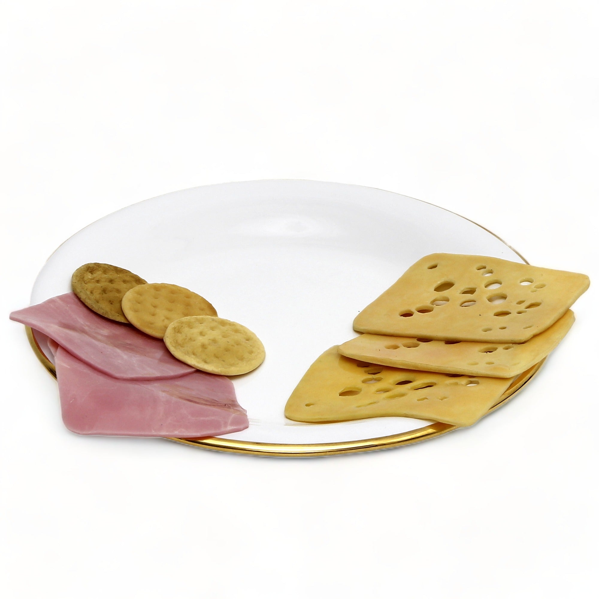 POSATA: Plain Large Platter with 24 Carats Gold Rim [R]