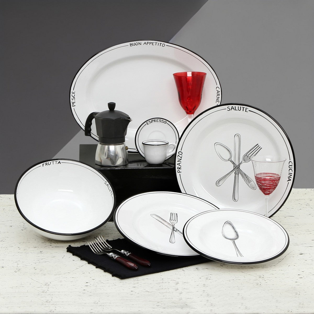 POSATA NERO: Pasta/Soup Rimmed Bowl Plate
