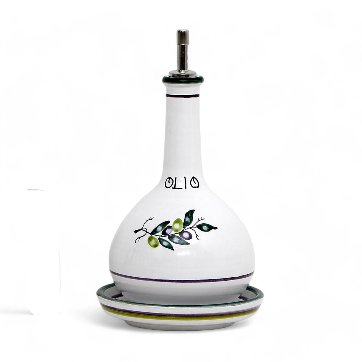 OLIVE: Olive Oil Bottle Dispenser Deluxe with Dipping Bowl Tray
