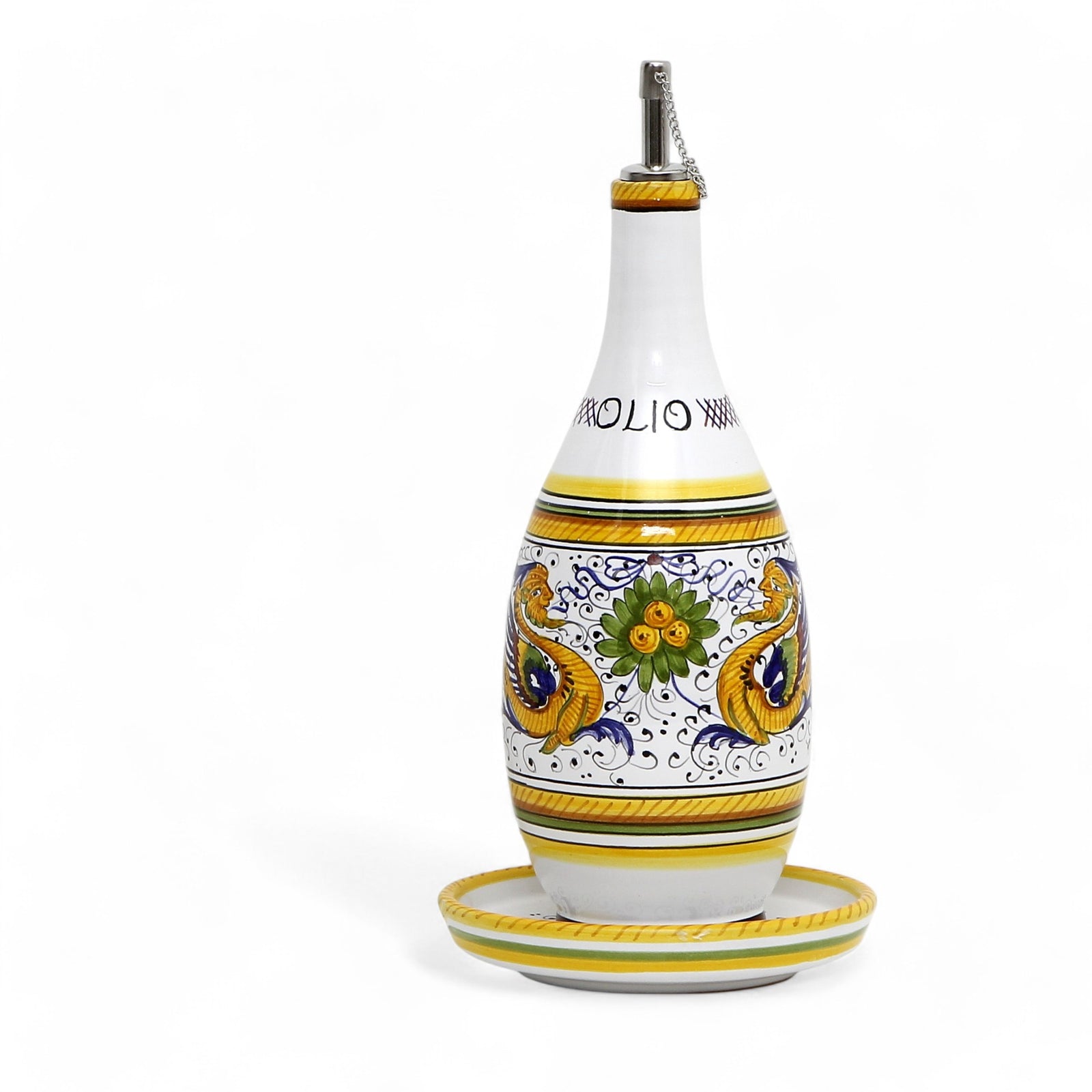 RAFFAELLESCO: Olive Oil Bottle Dispenser with Dipping Bowl/Tray