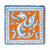 ANTICA DERUTA: Hand Painted Ceramic Authentic Deruta Tile Raffaellesco Fondo Arancio