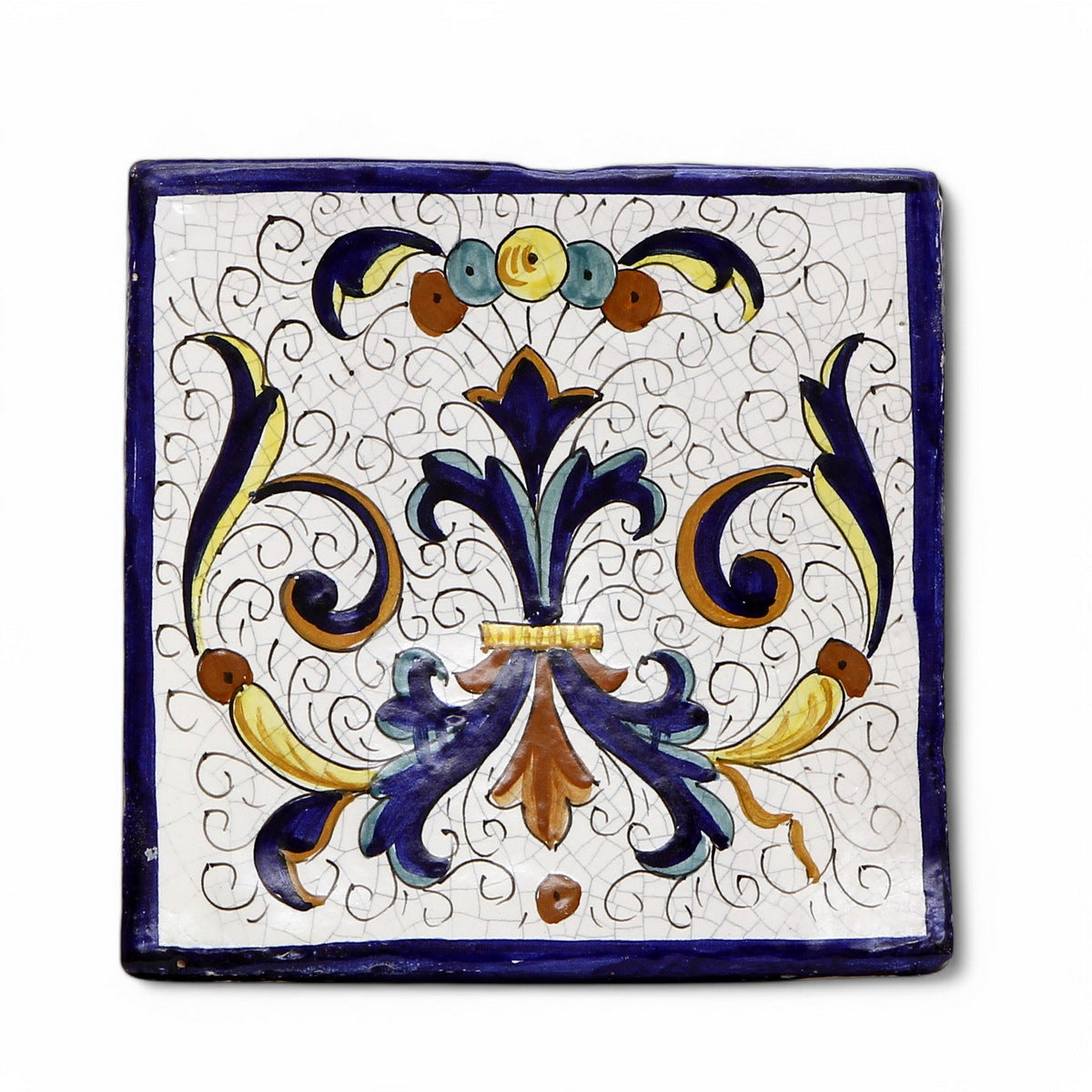 ANTICA DERUTA: Hand Painted Ceramic Authentic Deruta Tile Vecchia Deruta