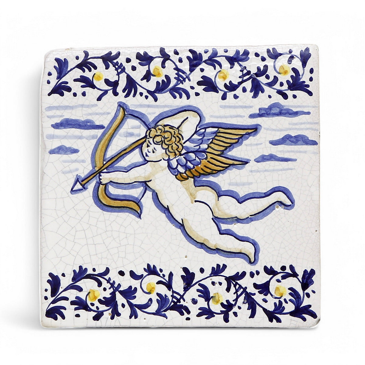ANTICA DERUTA: Deluxe Hand Painted Ceramic Authentic Deruta Tile