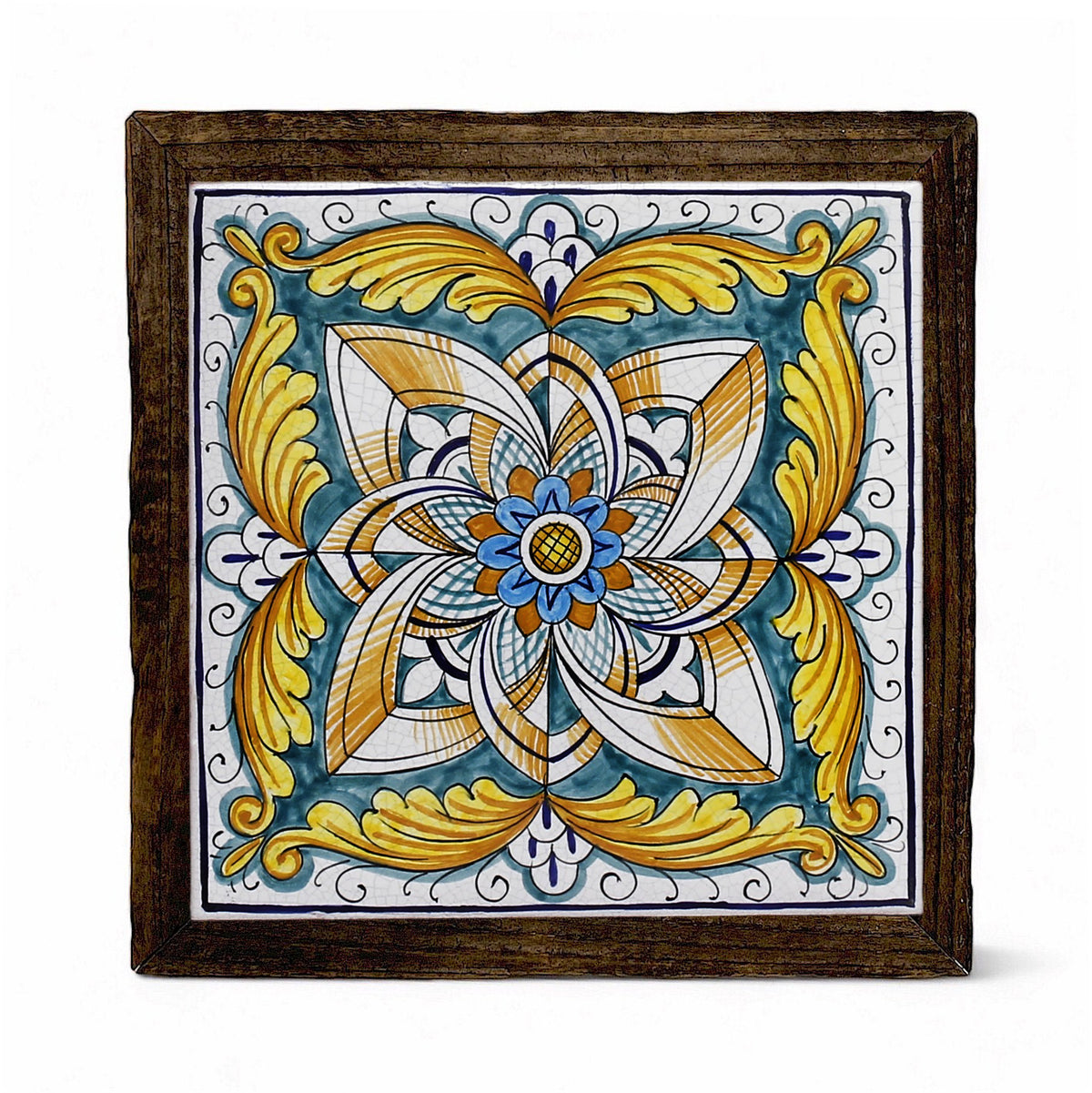 ANTICA DERUTA: Hand Painted Ceramic Deruta Wall Hung Tile 8" (PT/58)