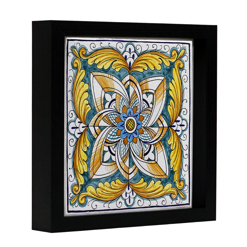 ANTICA DERUTA: Hand Painted Ceramic Deruta Wall Hung Tile 8" (PT/58)