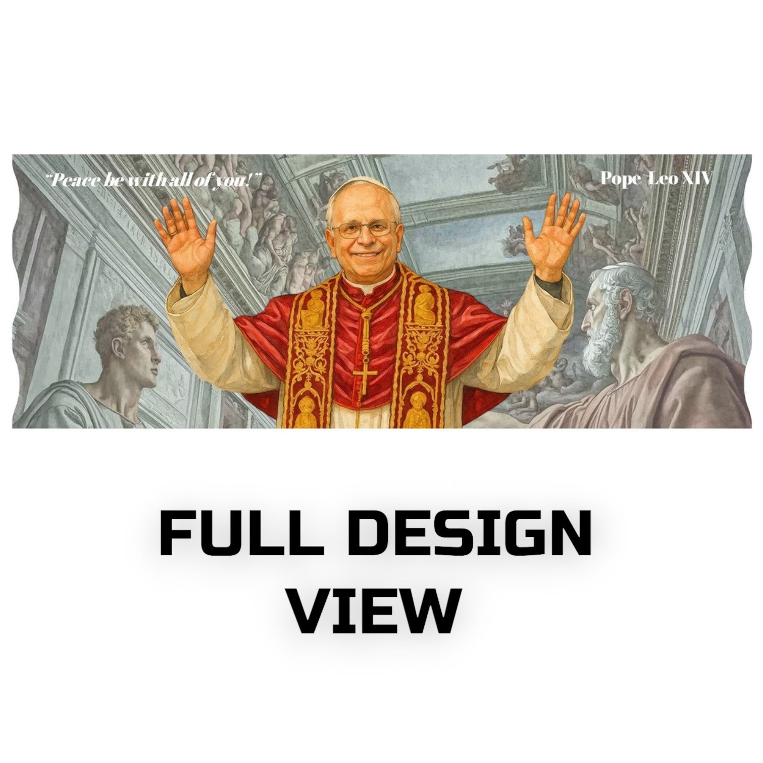 Commemorative Porcelain Multi-Use Tumbler Pope Leo XIV – Exclusive digital portrait by RC Designs
