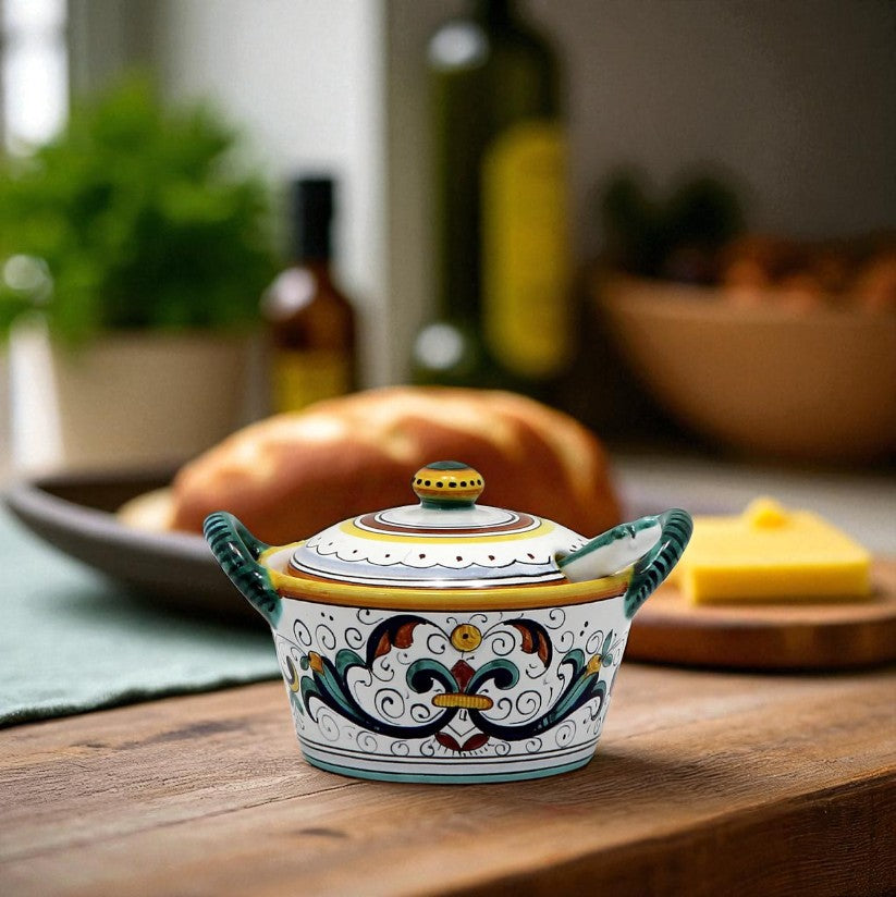 RICCO DERUTA DELUXE: Covered Parmesan Cheese Bowl with Spoon - artisticaitalian.com