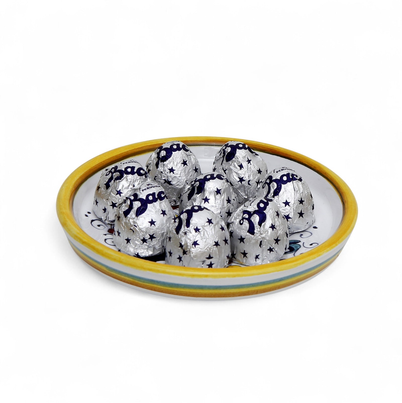 LOVE.ly: Deruta Coaster with 8 Baci Perugina - RICCO DERUTA design