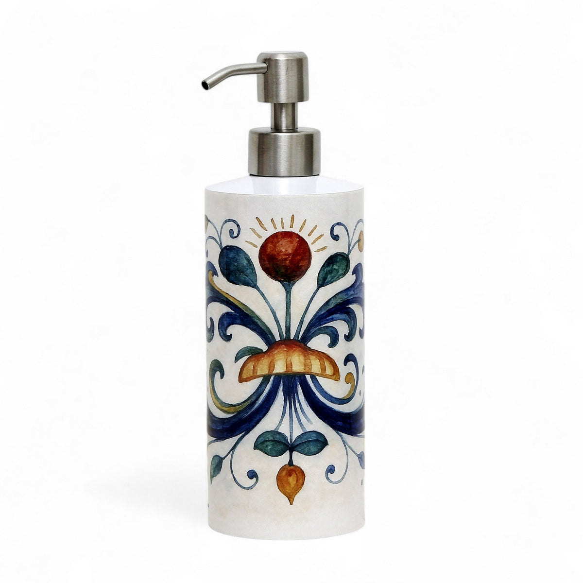 RICCO ITALIA DERUTA: Soap &amp; Lotion dispenser with Satin Chrome metal pourer Ricco Italia Deruta Style