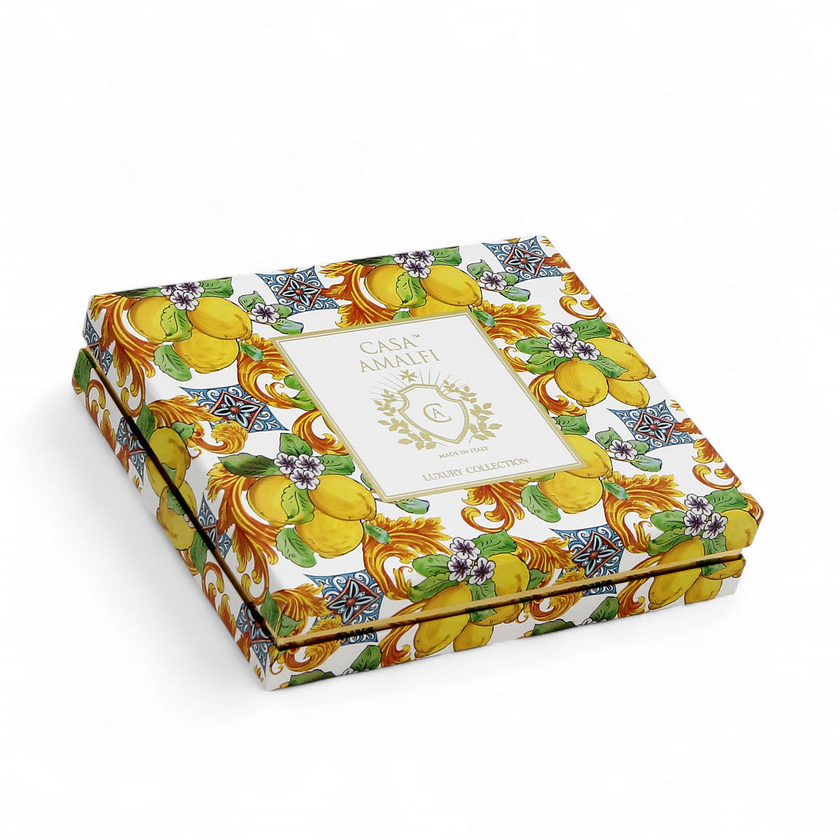 CASA AMALFI SOAPS: Scented Soap Bar with ceramic soap dish - Buongiorno Positano Set