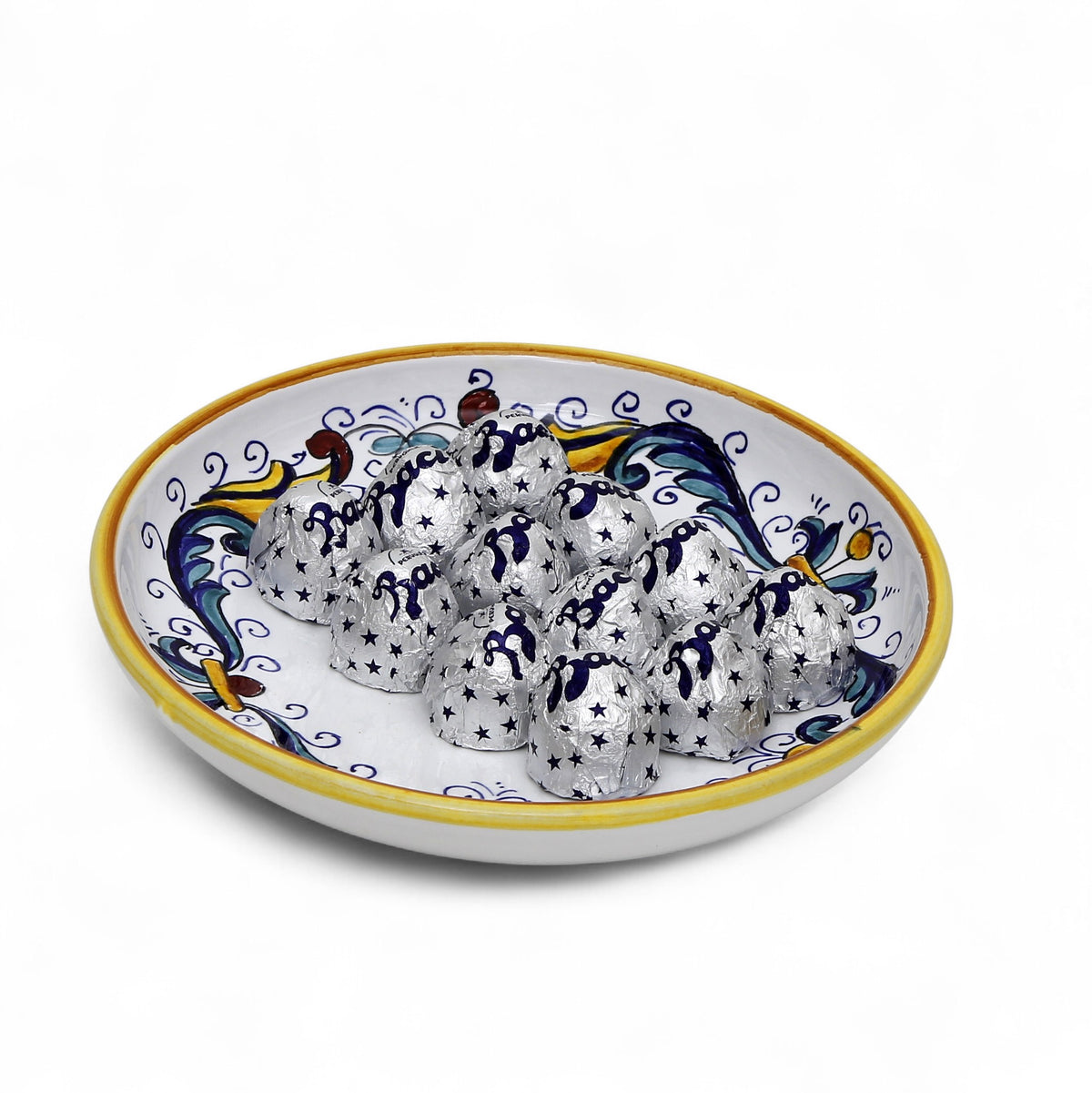 LOVE.ly: Deruta Small Round Multipurpose Bowl with 12 Baci Perugina - RICCO DERUTA design