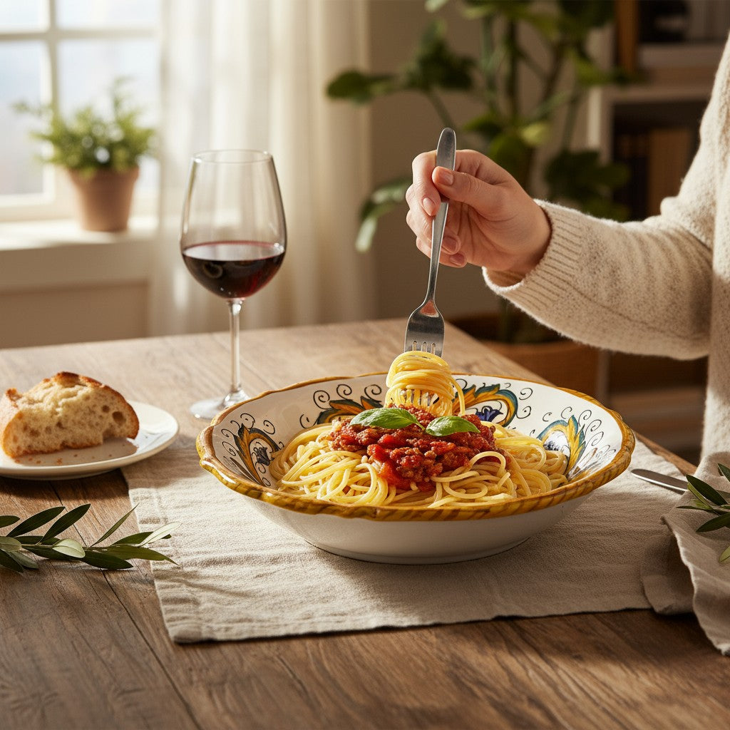 PERUGINO DERUTA: Outlet Special! The perfectly sized Cereal/Pasta Bowl Fluted Rim (8"Ø)