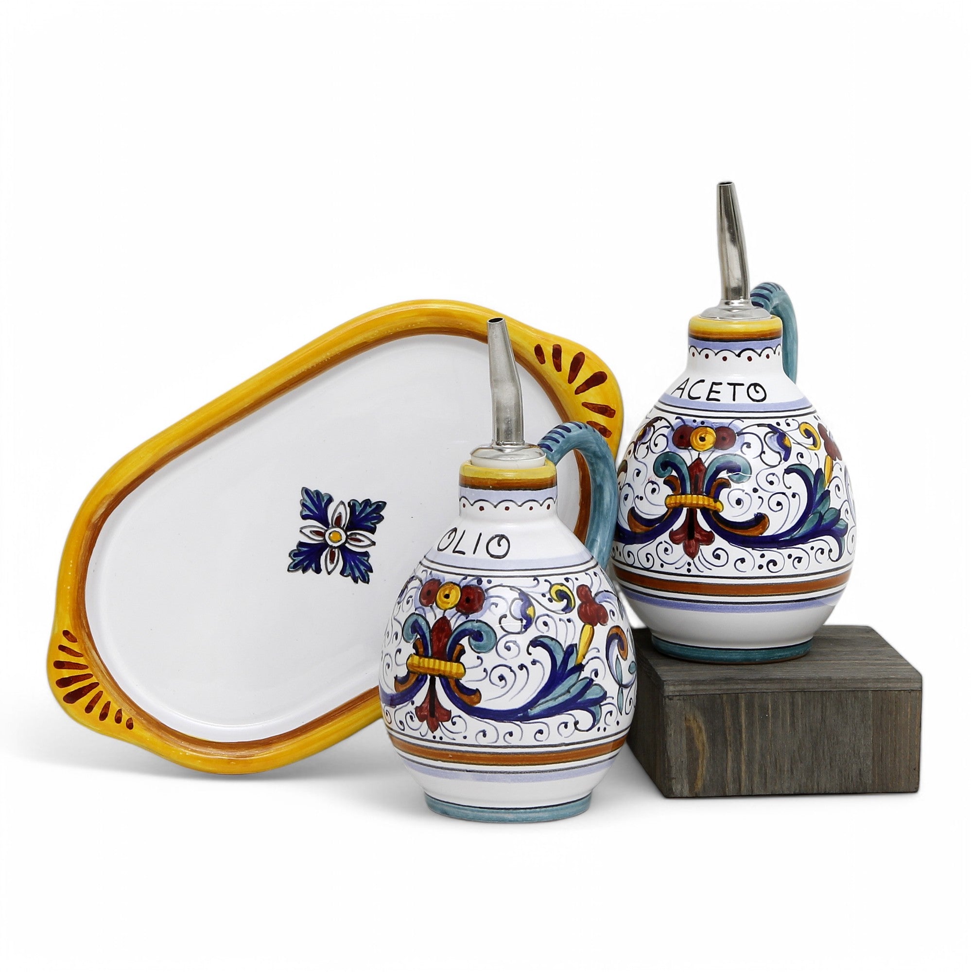 RICCO DERUTA: Outlet Special! Oil & Vinegar Small Dispensers Set + Tray