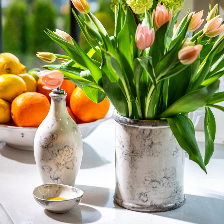 ARTE ITALICA: Giulietta Utensil Holder Gray/White