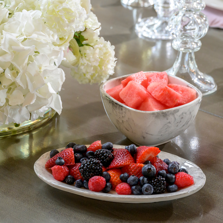 ARTE ITALICA: Giulietta Small Oval Dish Gray/White