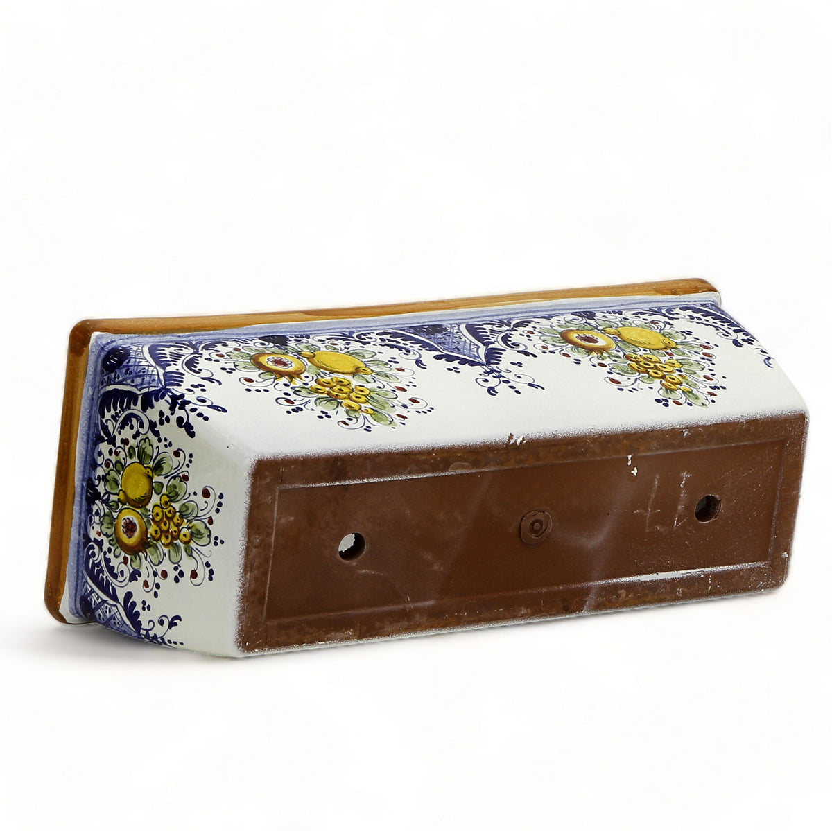 TOSCANA PLANTER: Rectangular Tuscan Jardiniere - Strong Terracotta indoor/outdoor - Fruttina Retina Blu