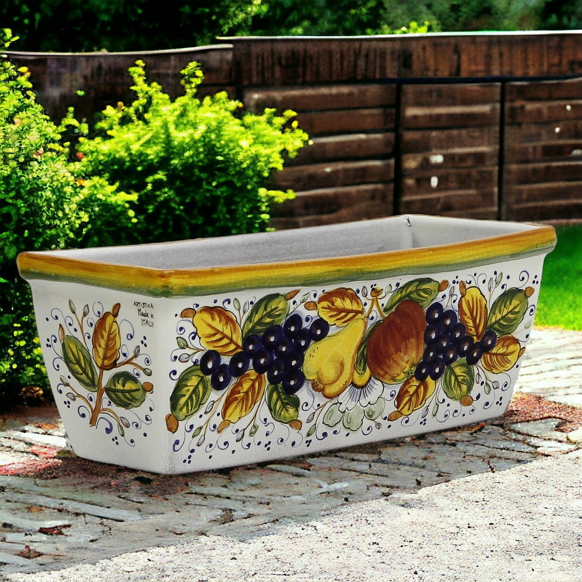 TOSCANA PLANTER: Rectangular Tuscan Jardiniere - Strong Terracotta indoor/outdoor - Frutta Design