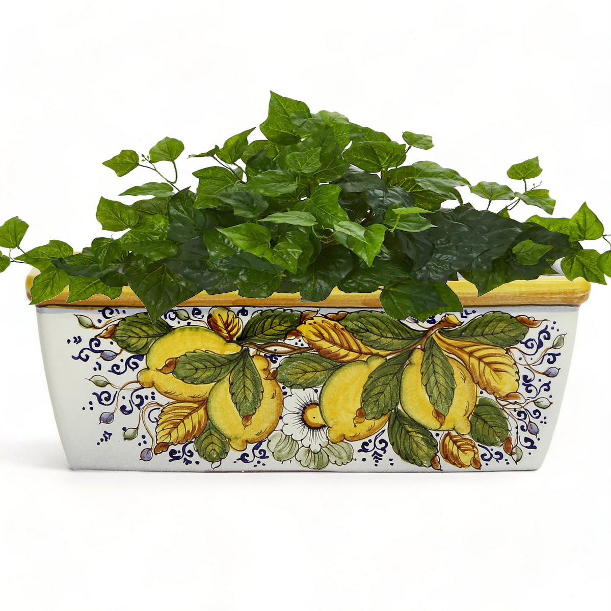TOSCANA PLANTER: Rectangular Tuscan Jardiniere - Strong Terracotta indoor/outdoor - Positano Design
