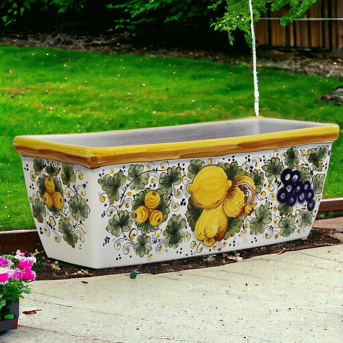 TOSCANA PLANTER: Rectangular Tuscan Jardiniere - Strong Terracotta indoor/outdoor - Tuscania Design