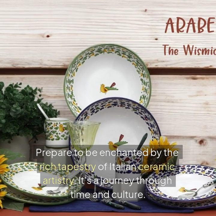 ARABESCO VERDE DERUTA: Serving Coupe Salad/Pasta Bowl