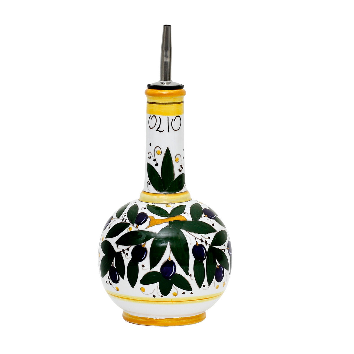 OLIVA: Olive Oil Bottle Dispenser Deruta - artisticaitalian.com