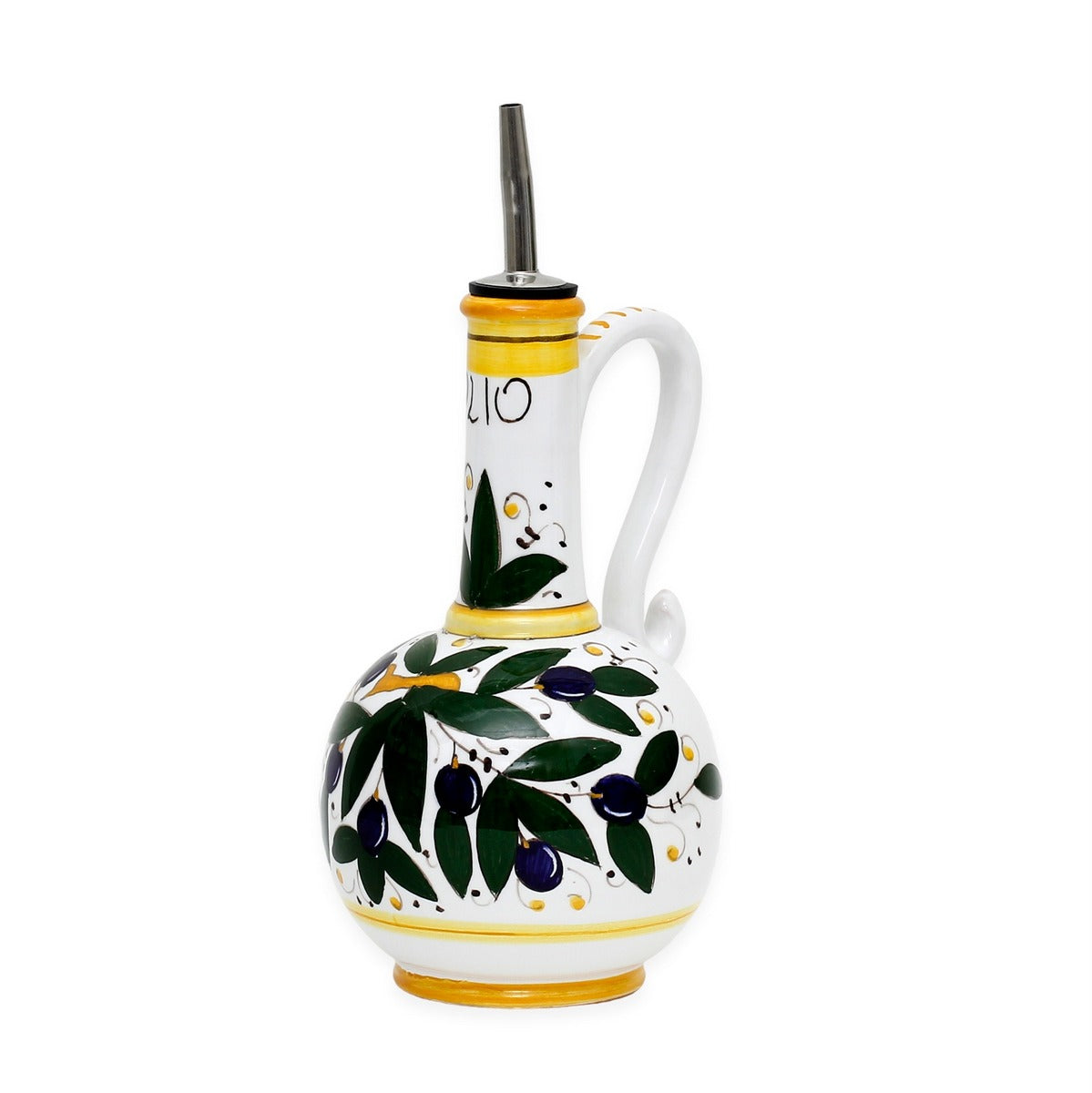 OLIVA: Olive Oil Bottle Dispenser Deruta - artisticaitalian.com