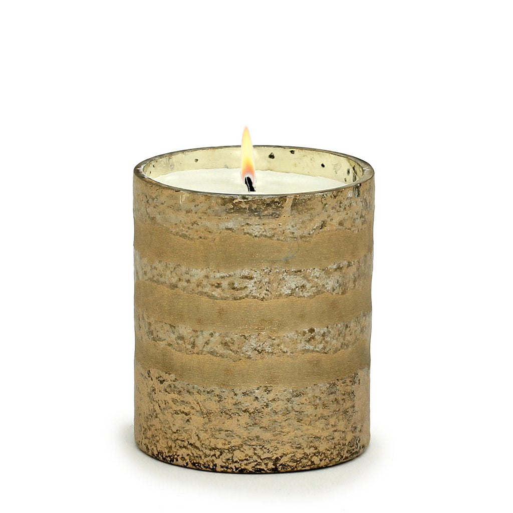 MONDIAL CANDLES: Reese Design Glass Container Candle Bronze/Gold - artisticaitalian.com
