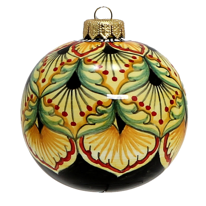 CHRISTMAS ORNAMENT: Deruta Vario Round Ball Large (4" Ø) - artisticaitalian.com