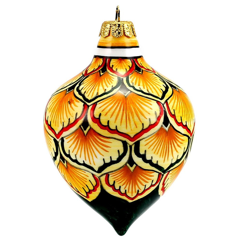 CHRISTMAS ORNAMENT: Drop Ball Hand Painted in Deruta Vario design (Large) - artisticaitalian.com