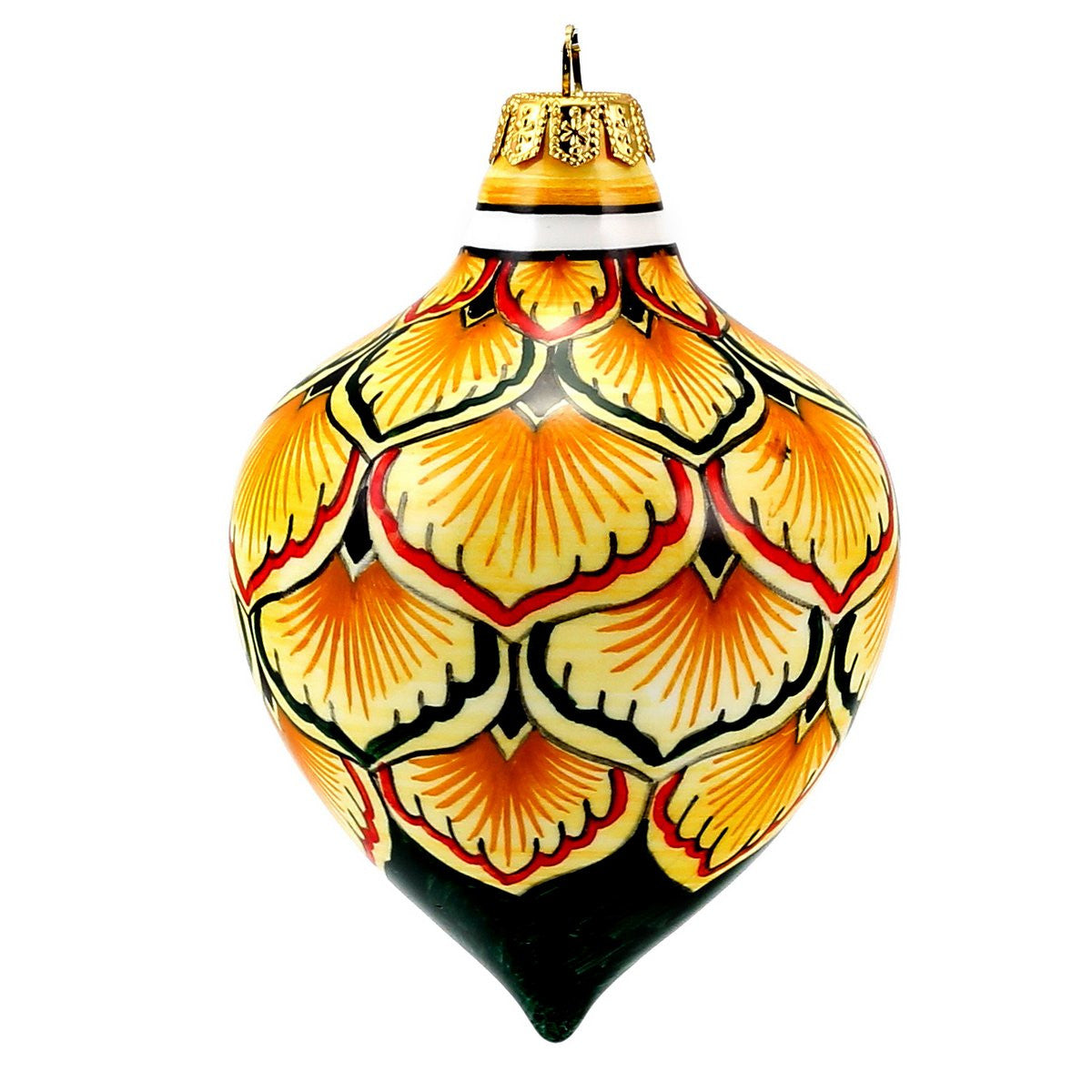 CHRISTMAS ORNAMENT: Drop Ball Hand Painted in Deruta Vario design (Large) - artisticaitalian.com
