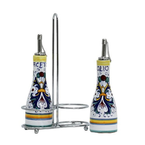 RICCO DERUTA: Oil and Vinegar Cruet on Chrome Rack - artisticaitalian.com