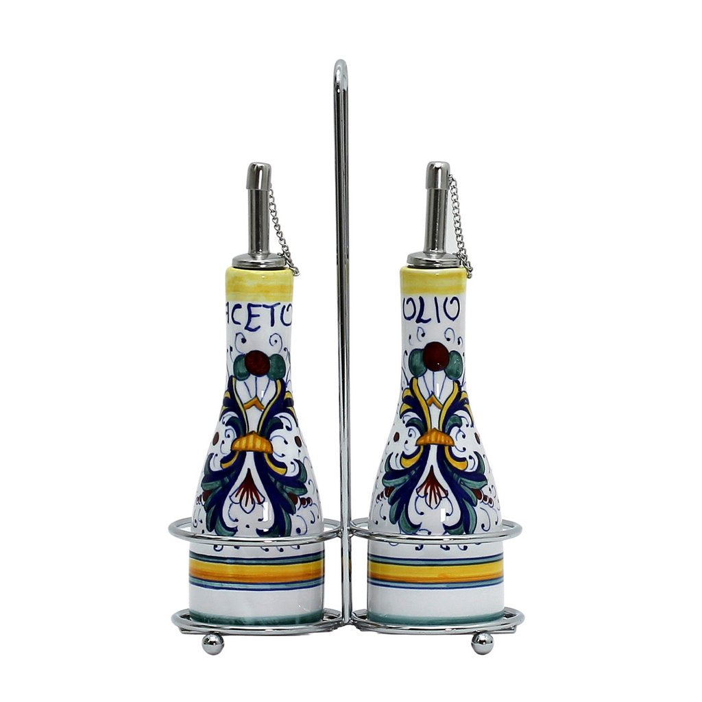 RICCO DERUTA: Oil and Vinegar Cruet on Chrome Rack - artisticaitalian.com