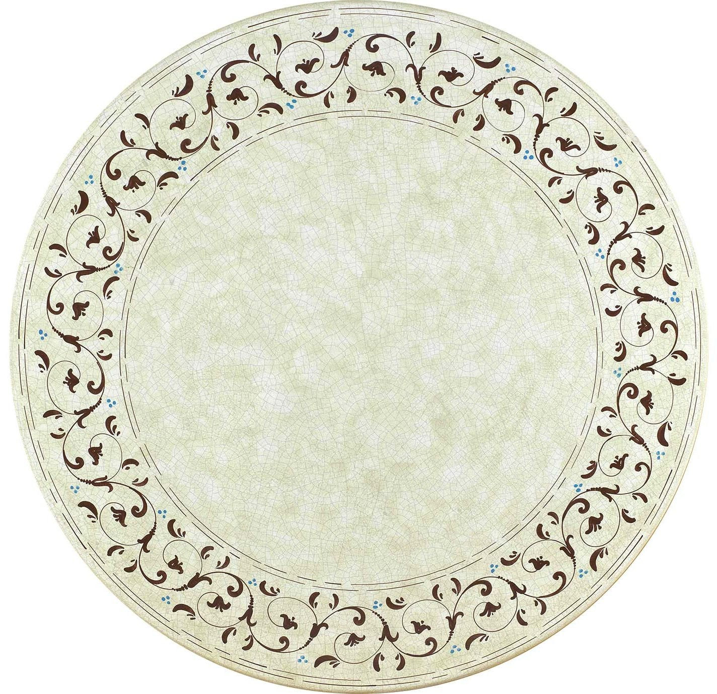 CERAMIC STONE TABLE + IRON BASE: ATLANTA Design - Hand Painted in Deruta, Italy. - artisticaitalian.com