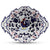 ORVIETO BLUE ROOSTER: Oval Tray with Handles [R] - artisticaitalian.com