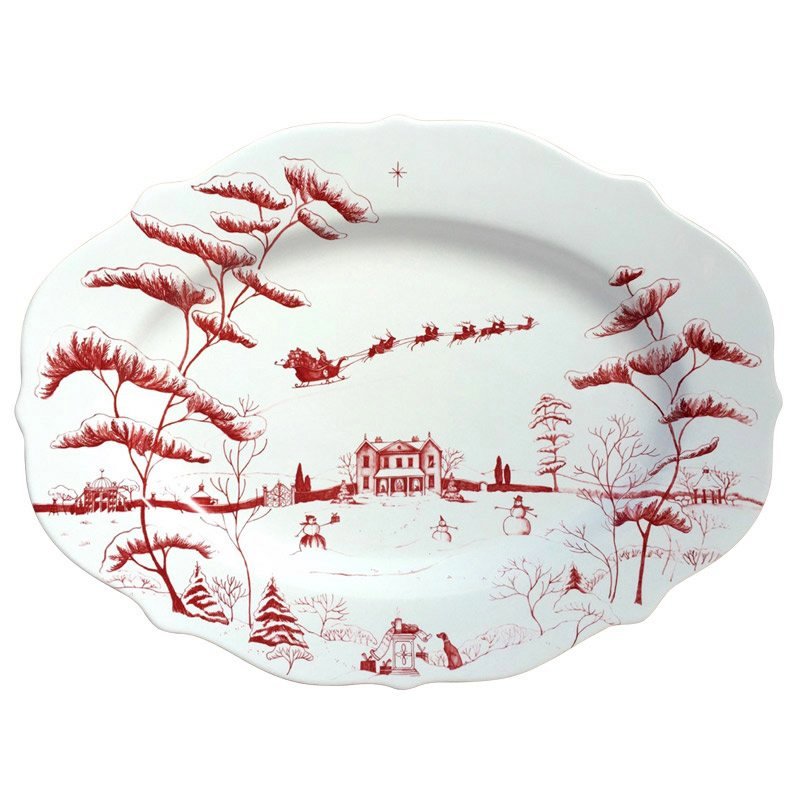 JULISKA: Country Estate Winter Frolic Ruby Serving Platter Christmas Eve [R] - artisticaitalian.com
