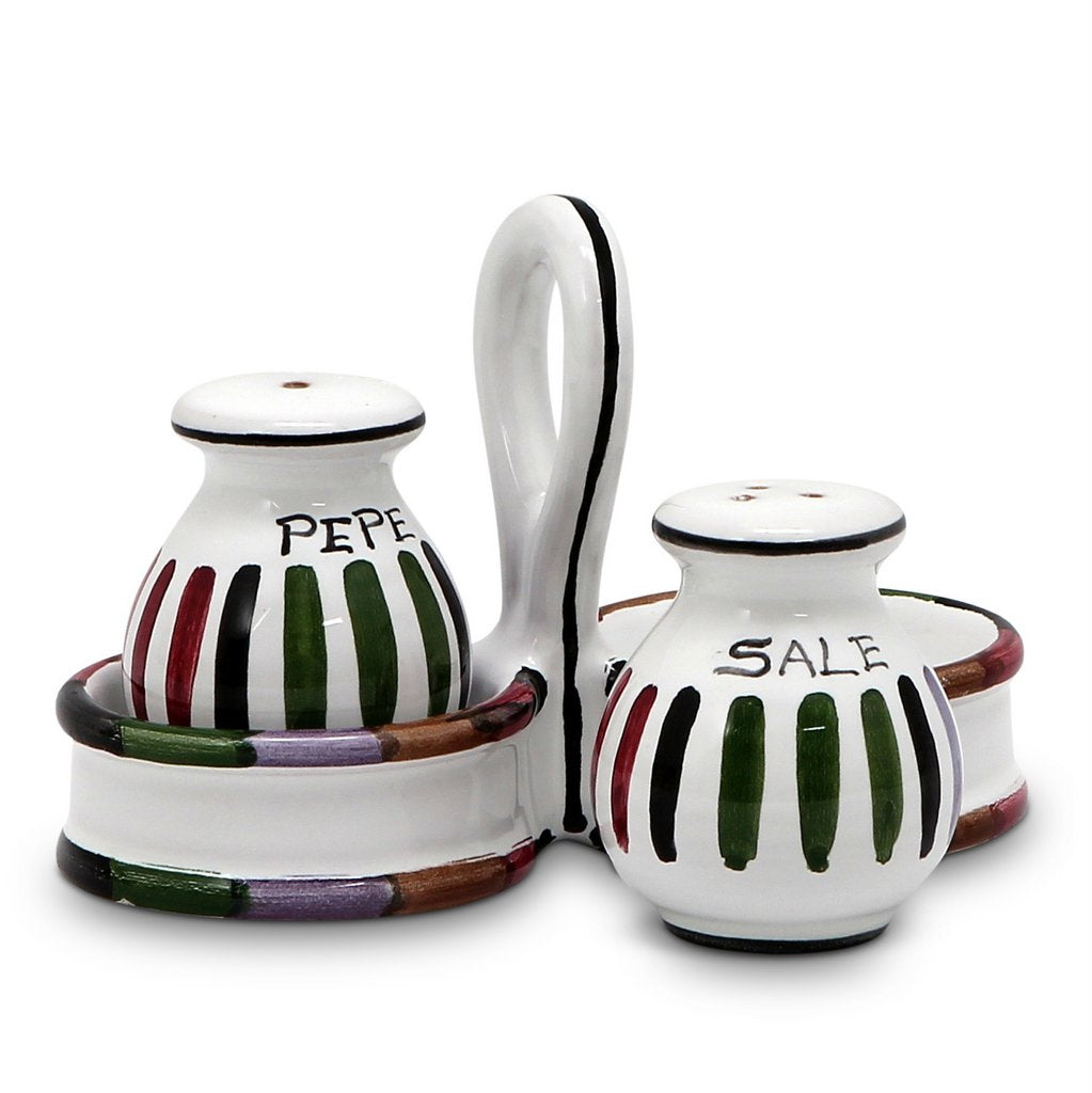 CIRCO: Salt and Pepper cruet set with caddy [R] - artisticaitalian.com