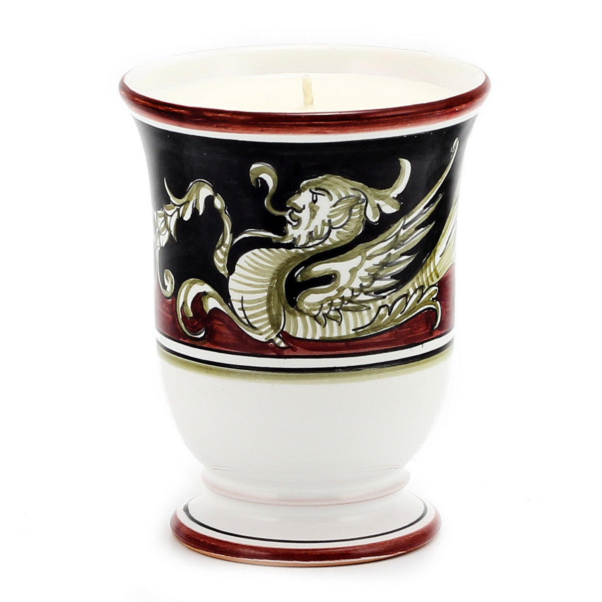 DERUTA CANDLES: Bell Cup Candle ~ Deruta Pompei Design - artisticaitalian.com