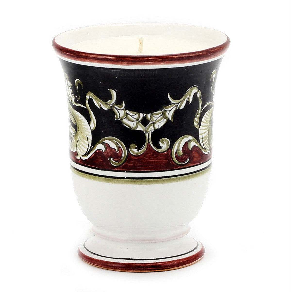 DERUTA CANDLES: Bell Cup Candle ~ Deruta Pompei Design - artisticaitalian.com