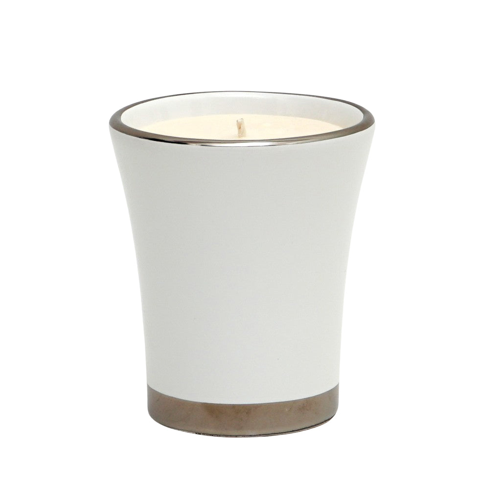 DERUTA PLATINO: Deluxe Precious Flared Candle with Pure Platinum Rim - artisticaitalian.com