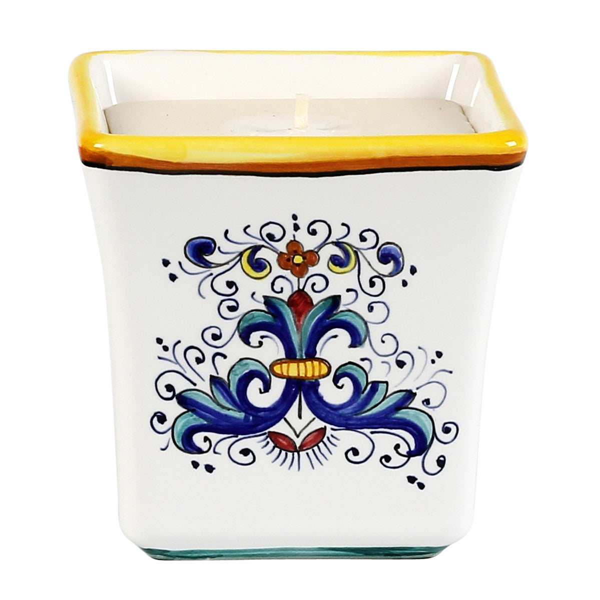 DERUTA CANDLES: Square Flared Candle Ricco Deruta Design - artisticaitalian.com