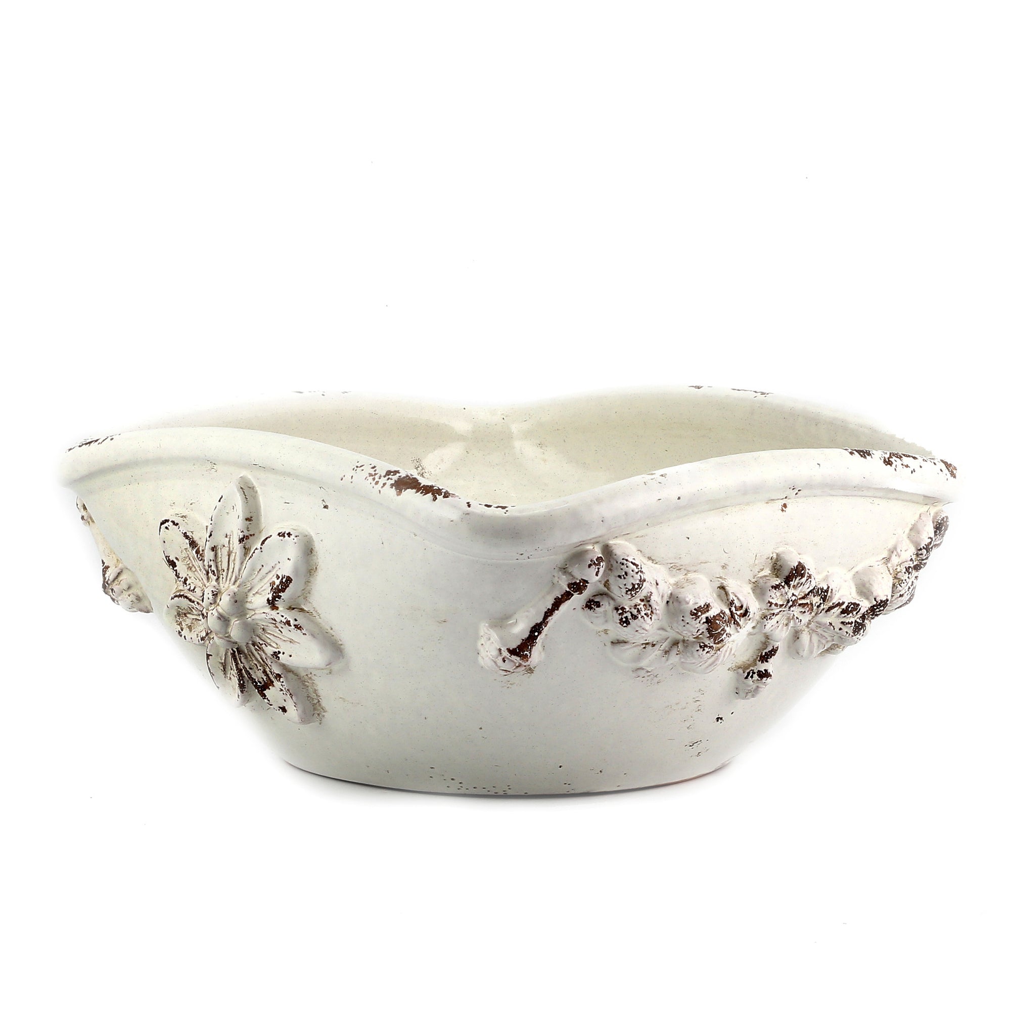 SCAVO ROBBIANA: Squared Centerpiece with Della Robbia bass relief motifs - artisticaitalian.com