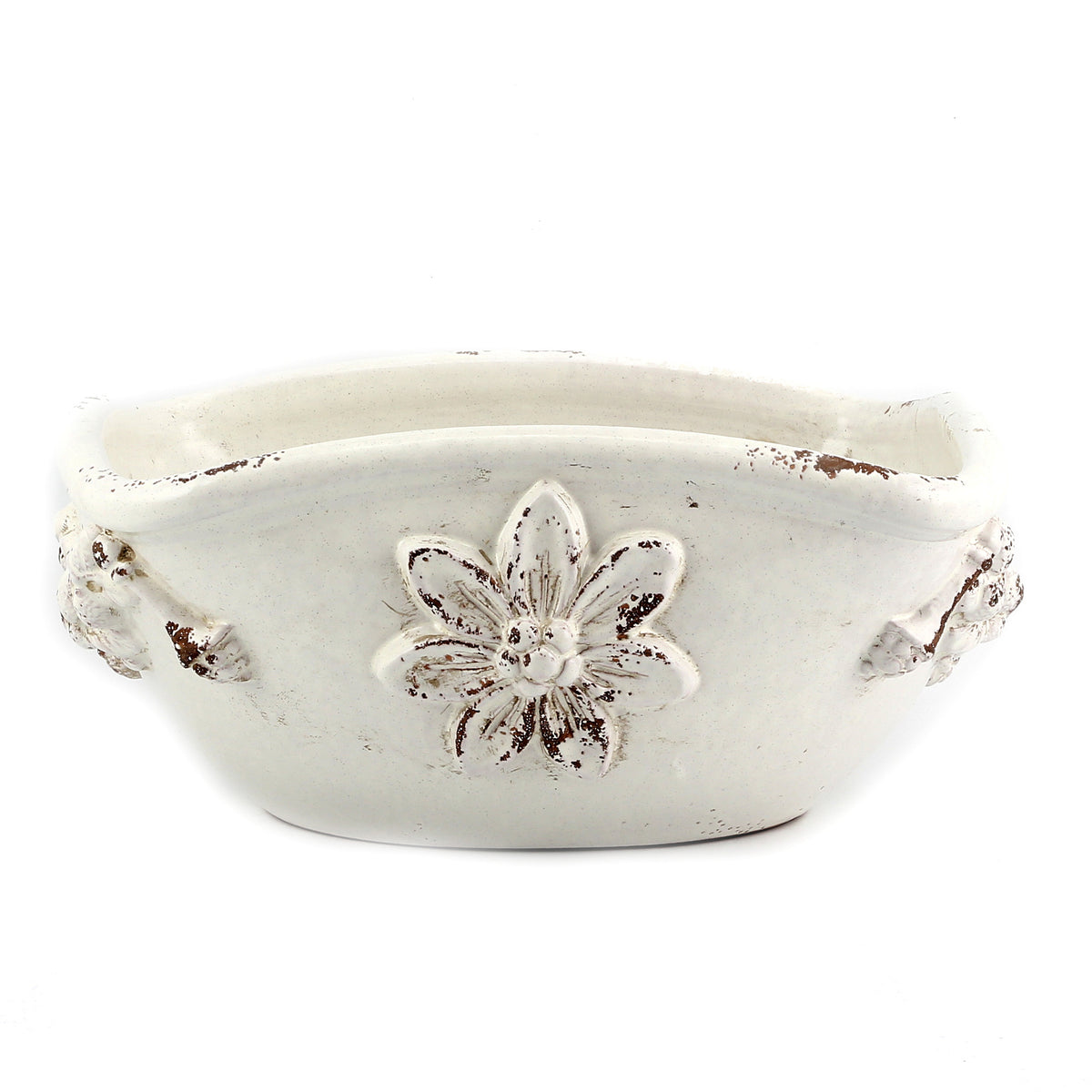 SCAVO ROBBIANA: Squared Centerpiece with Della Robbia bass relief motifs - artisticaitalian.com