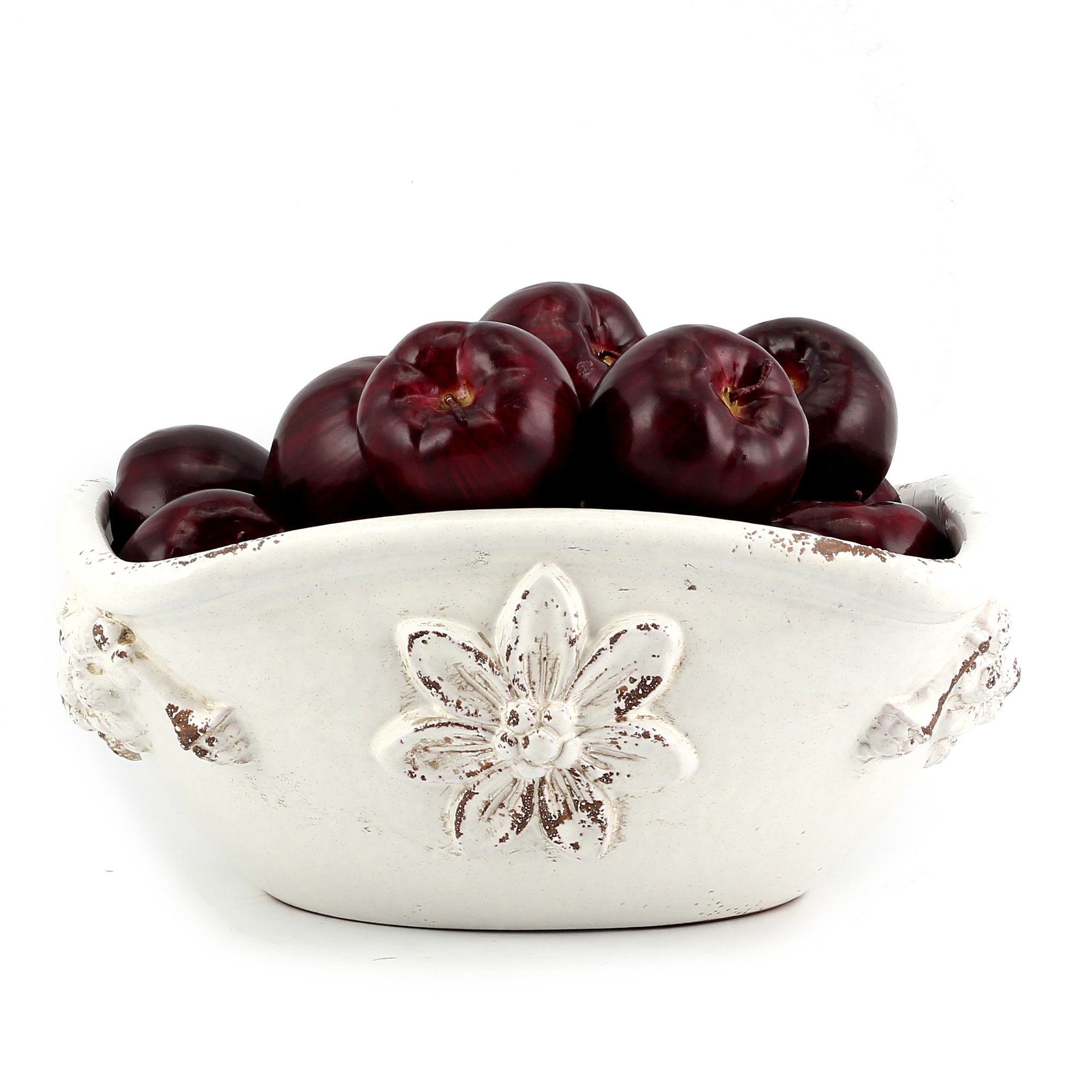 SCAVO ROBBIANA: Squared Centerpiece with Della Robbia bass relief motifs - artisticaitalian.com