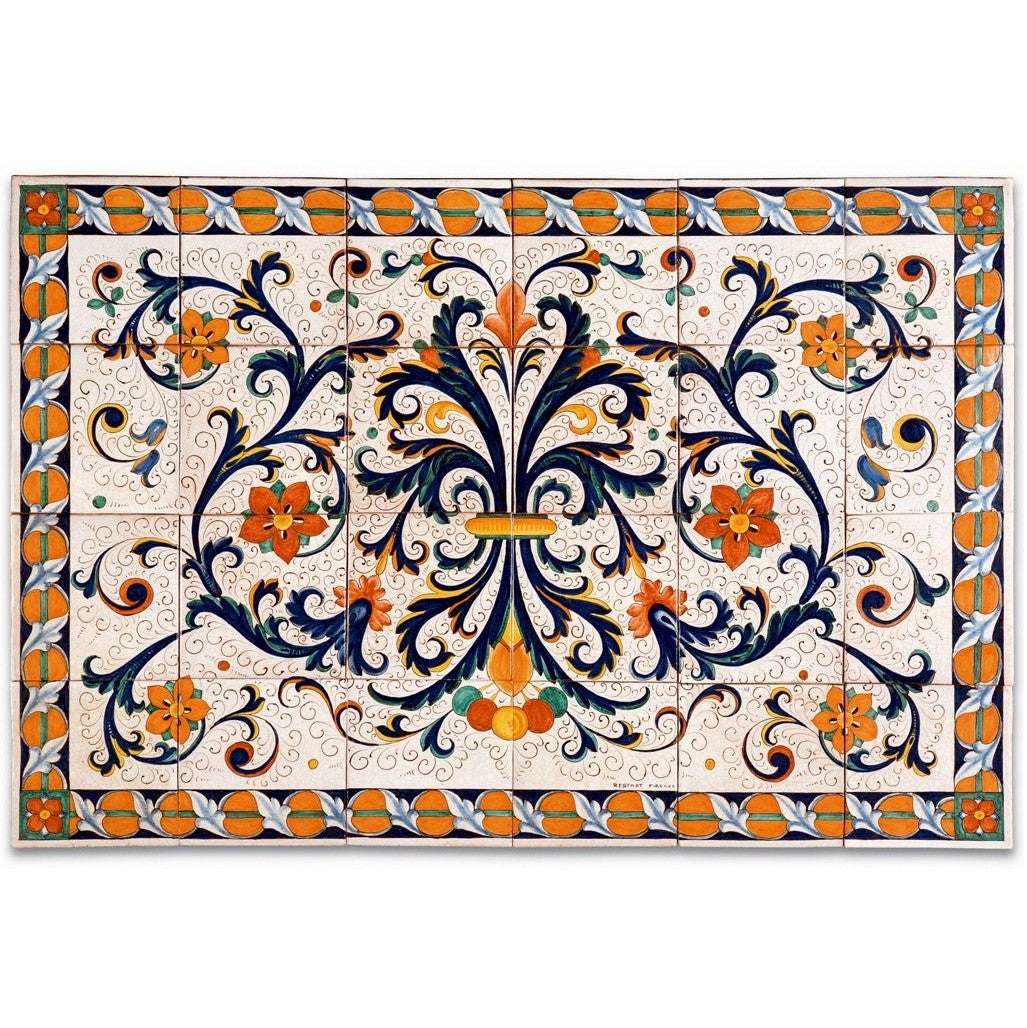 ANTICA DERUTA: WALL PANEL BACKSPLASH RICCO DERUTA RECTANGULAR - artisticaitalian.com
