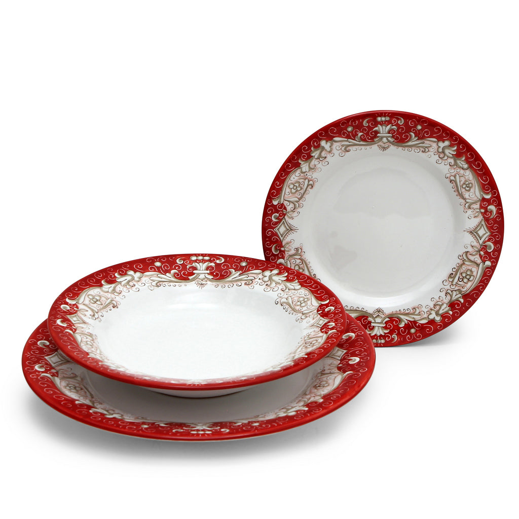 DERUTA COLORI: 3 Pieces Place Setting Bundle - RED - artisticaitalian.com